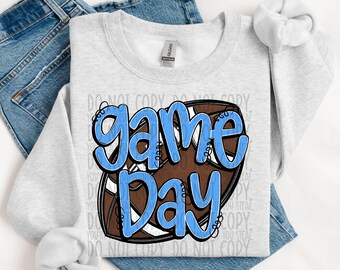 Diseño de sublimación de fútbol azul Columbia dibujado a mano para el día del partido, sublimación deportiva, PNG, diseño original