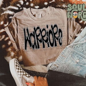 Warriors Funky Doodle Sublimation Design, Sports Sublimation, PNG, Original Design