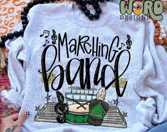 Marching Band Kelly Green Sublimation Design, Sports/Marching Band Sublimation, PNG, Original Design