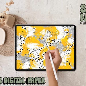 Carta digitale Athletic Gold/Silver Glitter Dalmatian Mashup Brushstroke, 12"x12" Carta digitale per sublimazione, PNG, design originale
