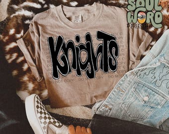 Knights Funky Doodle Sublimation Design, Sports Sublimation, PNG, Original Design
