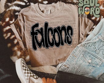 Falcons Funky Doodle Sublimation Design, Sports Sublimation, PNG, Original Design
