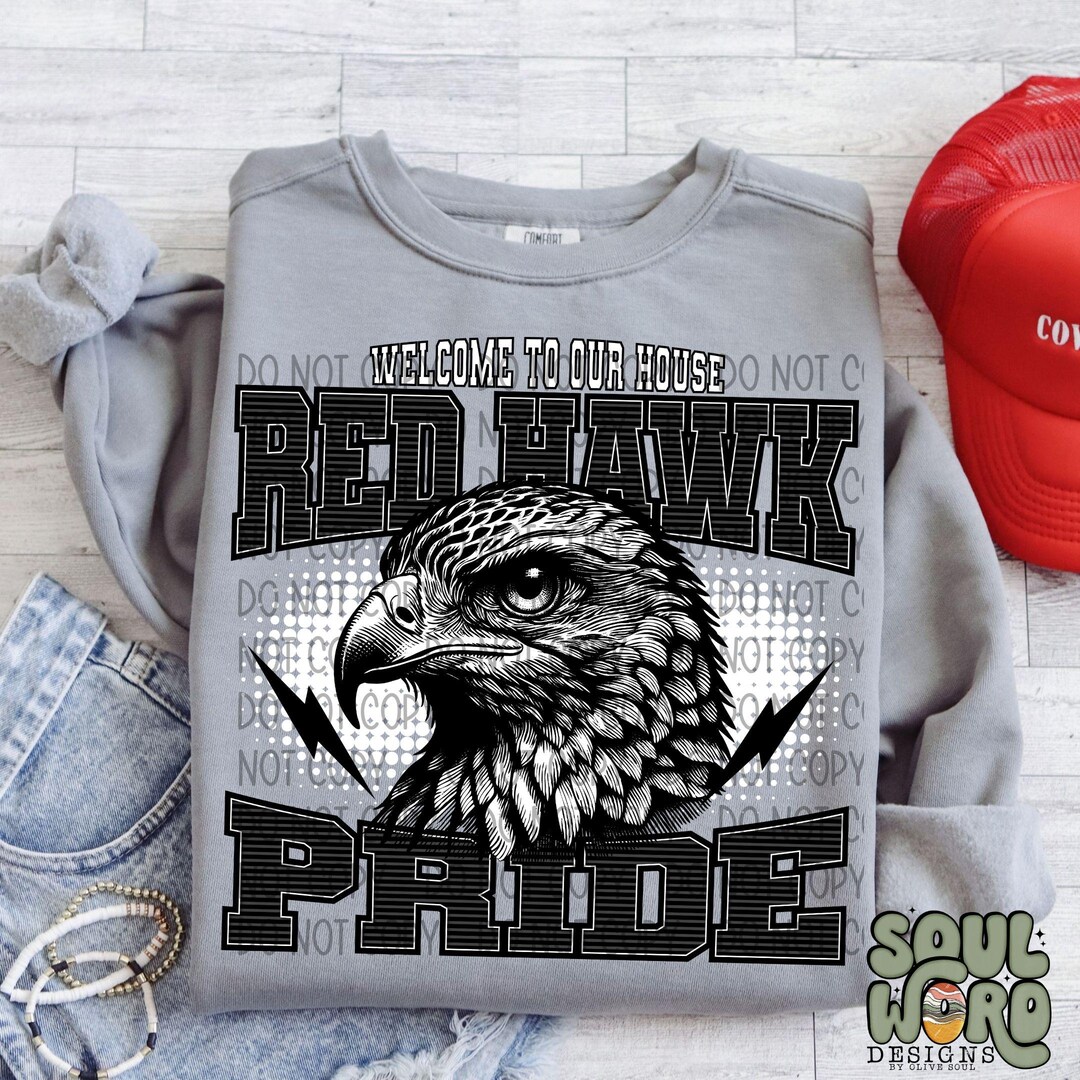 Welcome to Our House Red Hawk Pride Sublimation Design, Sports ...