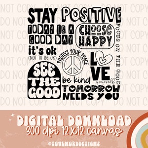 Stay Positive Subway Sublimation Design, Positivity Inspirational Sublimation, PNG, Original Design