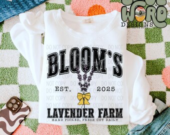 Bloom's Lavender Farm Sublimation Design, Floral Spring Design for Sublimation, PNG, Original Design