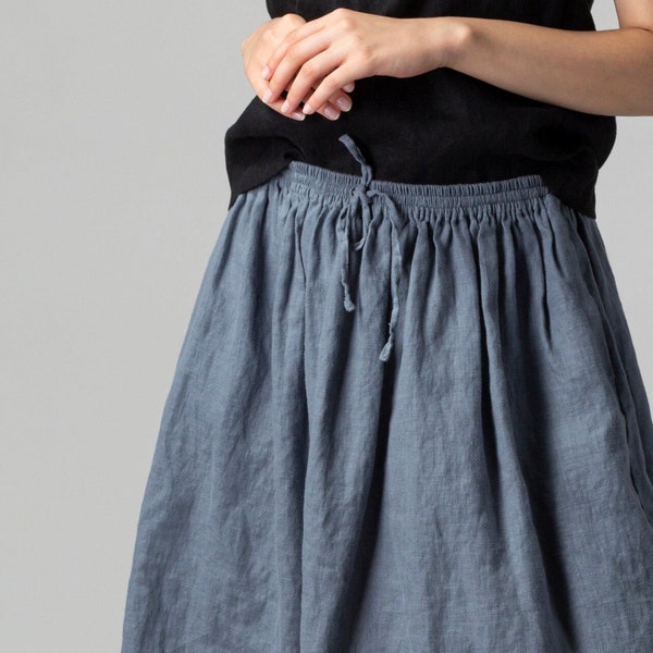 Blue Gather Skirt Set