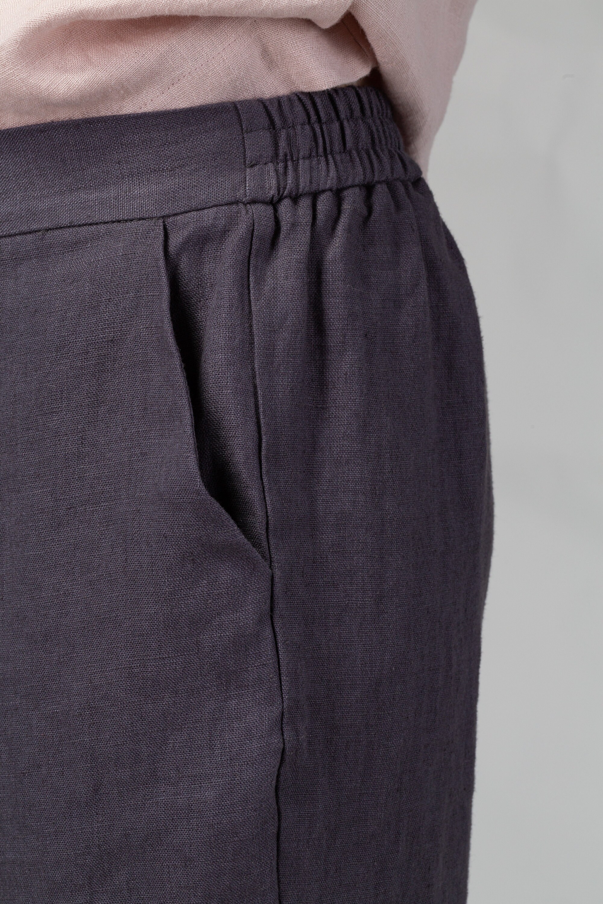 Linen Jogger Pants Dark Grey Linen Summer Pants Linen - Etsy