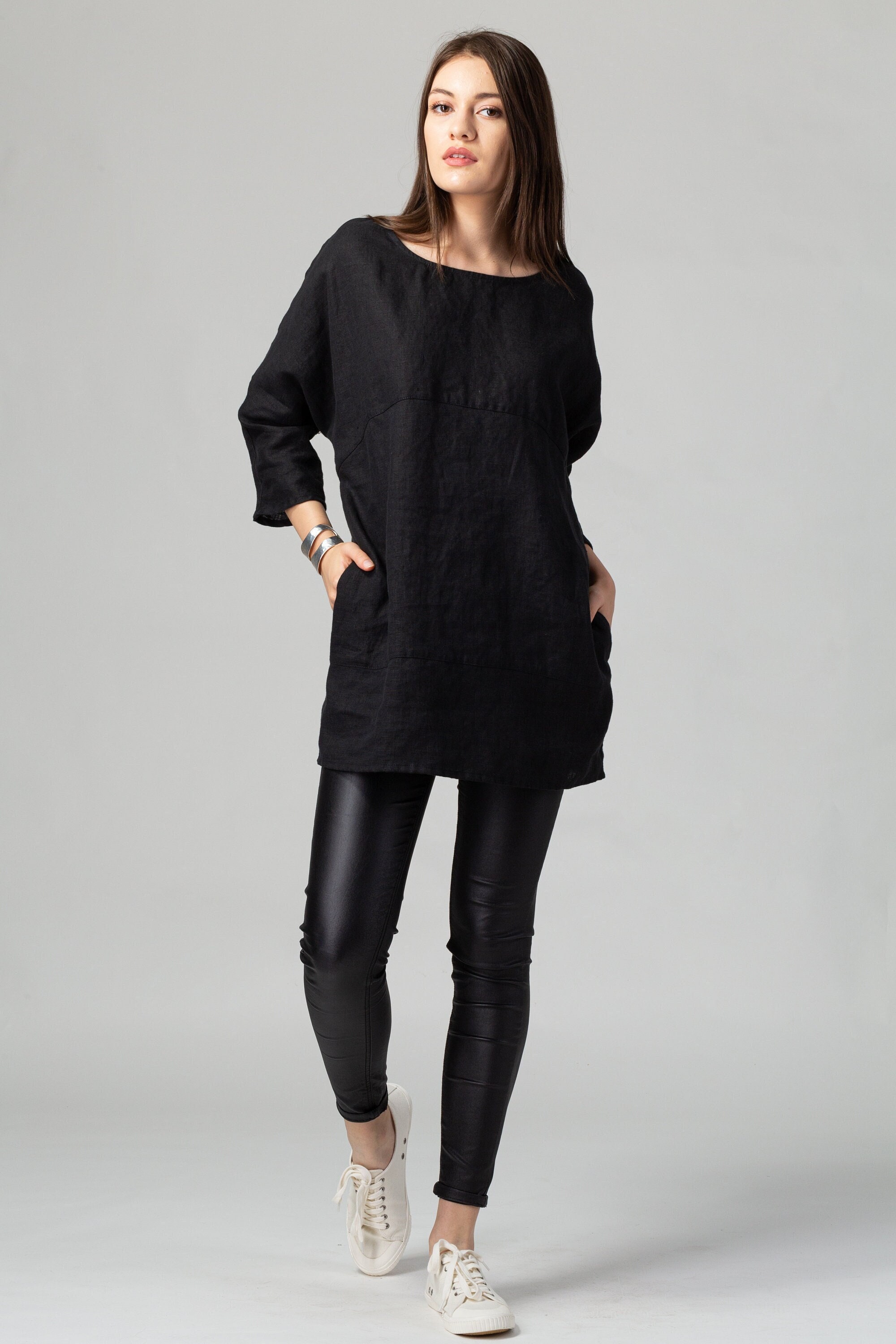 Long Sleeve Linen Tunic - ALLSEAMS