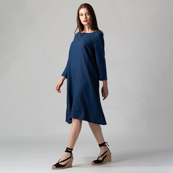 READY TO SHIP Loose Midi Linen Dress With Pockets, Blue Linen Tunic Dress, Linen Essentials, Dress for Mom, Healthy Maternity Dress - Etsy READY TO SHIP Loose Midi Linen Dress With Pockets, Blue Linen Tunic Dress, Linen Essentials, Dress for Mom, Healthy Maternity Dress - Etsy