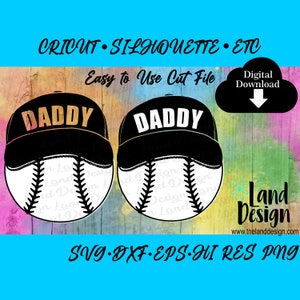 Baseball Dad, Baseball, Hat, Customizable, vector, cricut, Silhouette, Easy to Use, Digital Download, Svg, Dxf, Eps, Png, Cut File
