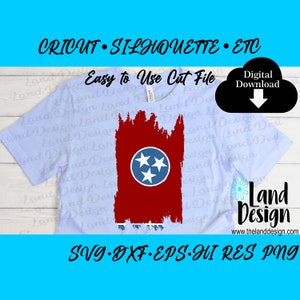 Tennessee Svg, Tennessee Flag, Distressed, Tri-Star, Rustic, Tristar, Tri star,  Easy to Use, Digital Download, Svg, Dxf, Eps, Png, Cut File