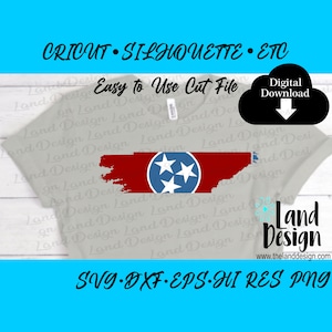 Tennessee Svg, Flag, Distressed, Tristar, Tri Star, Tri-star, Rustic, Cricut, Easy to Use, Digital Download, Svg, Dxf, Eps, Png, Cut File