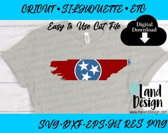 Tennessee Svg, Flag, Distressed, Tristar, Tri Star, Tri-star, Rustic, Cricut, Easy to Use, Digital Download, Svg, Dxf, Eps, Png, Cut File