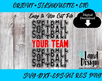 Softball Mom, Softball Design, Team Spirit, Easy to Use, Digital Download, Svg, Dxf, Eps, Png, Cut File, Vector, Cricut, Word Art, Clipart