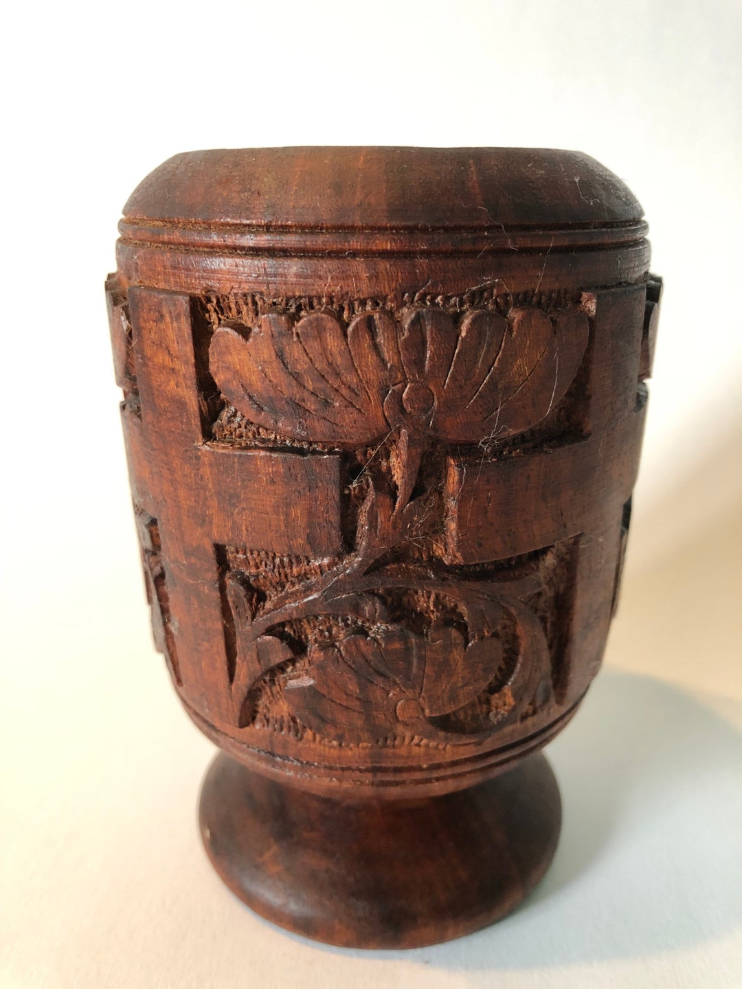 Vintage Wood Wine Goblet - Etsy
