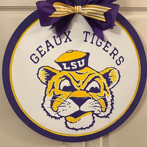 LSU Tiger College Door Wreath