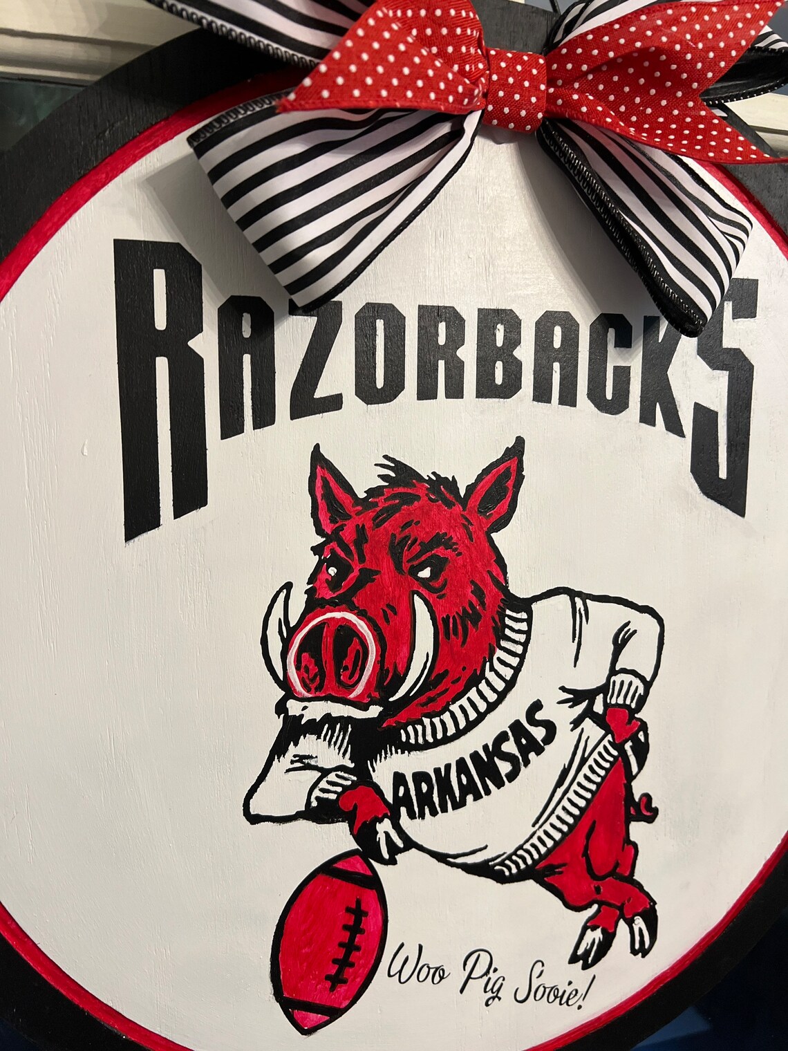 Arkansas Razorback Football Vintage Door Hanging/wreath - Etsy