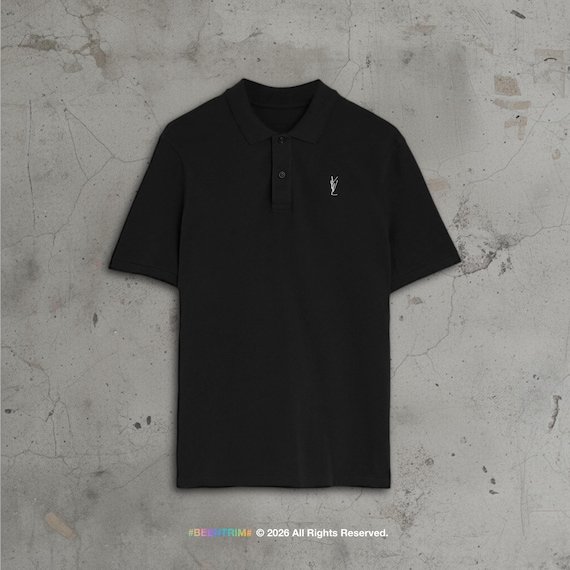 トップス opium england logo knit polo shirts YVL Polo Shirt Black - Opium Young Vamp Life - Etsy