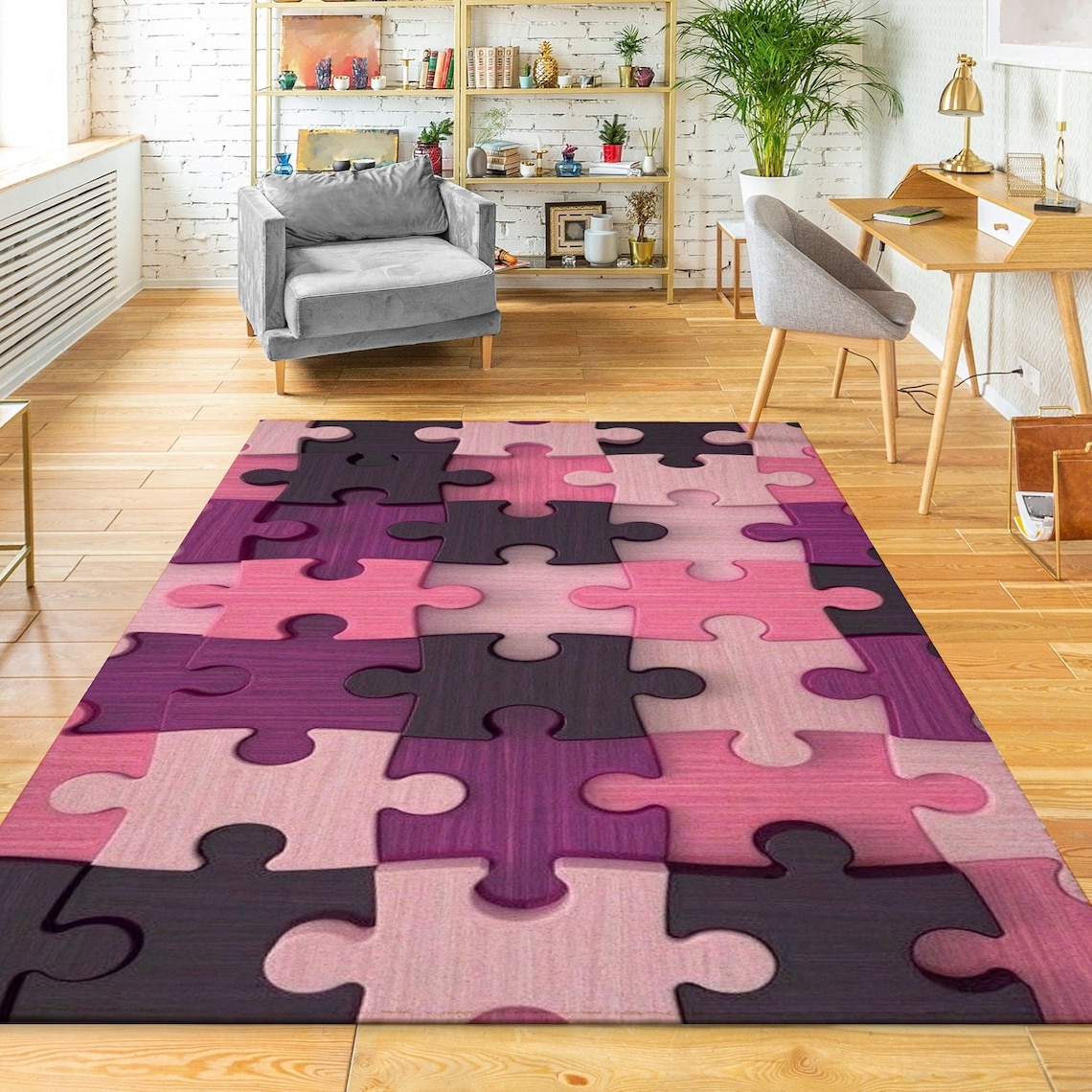 Puzzle piece carpet 3D puzzle piece living room carpet Etsy