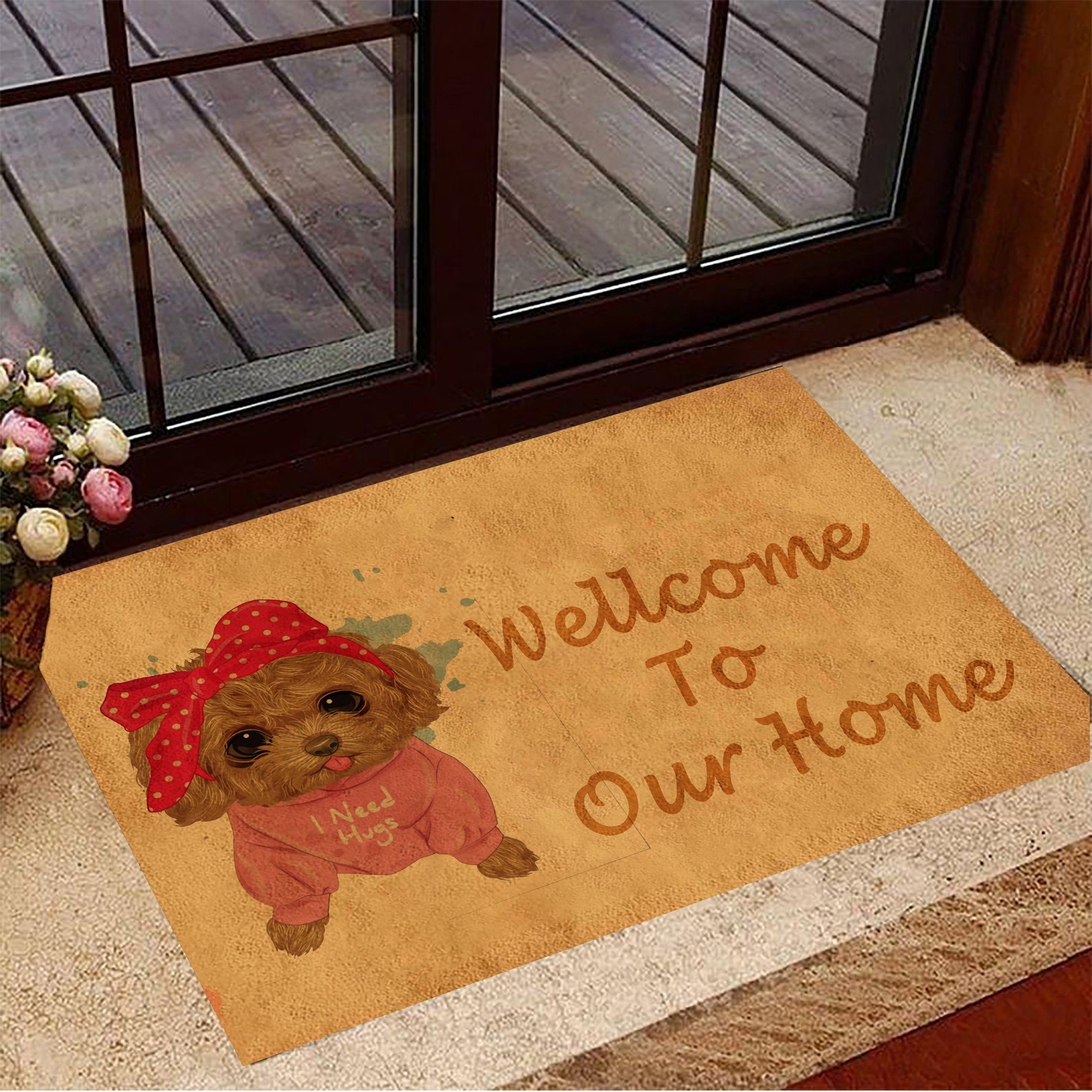 Cute Poodle Doormat Dog Doormat Funny Doormat Mat Etsy