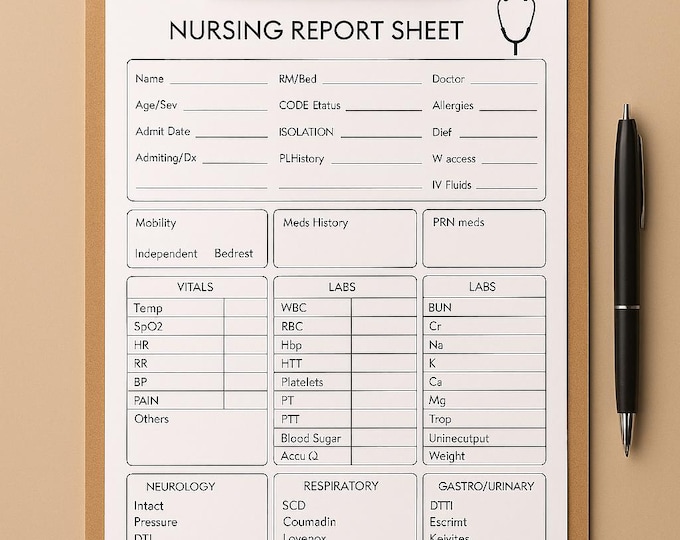 Nurse shift change report, Nursing Handoff Template, Patient Care Report for Shift Change