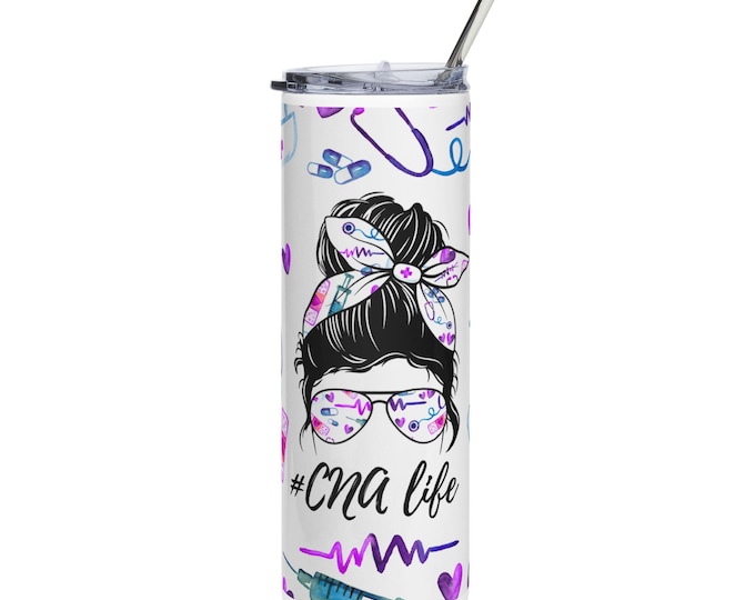 CNA Life Stainless Steel Tumbler, Nursing Gift, Medical Professional Drinkware, 20oz Cup, Inspirational Nurse Mug, Healthcare Beverage [...]