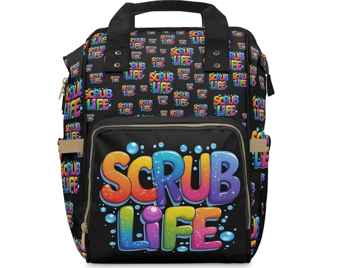Scrub Life Multifunctional Backpack Tote Bag - Nurse Gift, Hospital Bag, Work Bag, Travel Organizer
