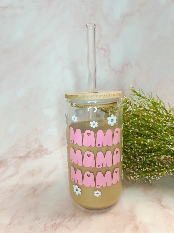 Mama Libby Cup,16 oz Cup, Mothers Day, Pink, Kids, Flowers, Cute, Summer