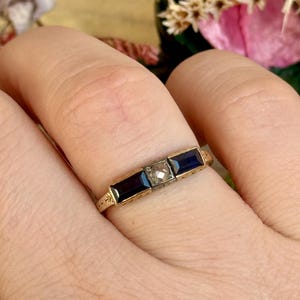 Antique Art Deco sapphire ring with rose cut