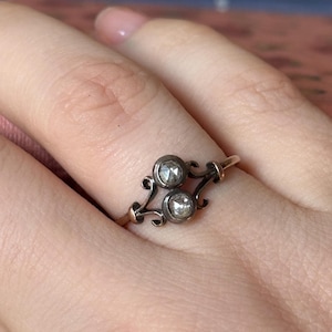 Antique rose cut toi et moi ring, engagement ring, old cut