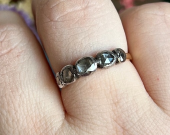 Antique Georgian five stones rose cut band