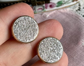 Vintage pave button earrings