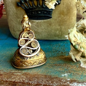 Antique Victorian bloodstone seal fob pendant