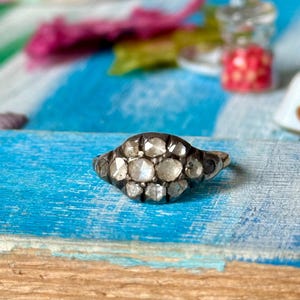 Antique Georgian rose cut ring, engagement ring, French