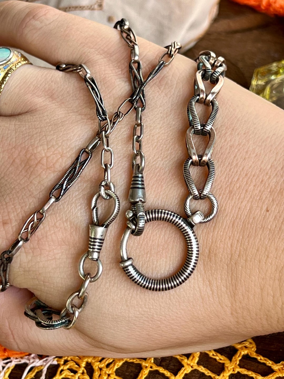 Antike Liberty Niello Uhrenkette, Verlängerungskette