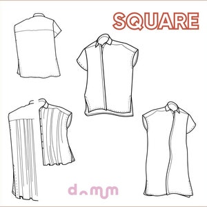 EN-ENG - Square Shirt/Dress - pattern pdf / Square shirt-Dress - pdf pattern