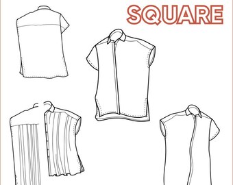 EN-ENG - Square Shirt/Dress - pattern pdf / Square shirt-Dress - pdf pattern