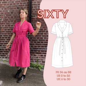 Sixty Dress - Robe Sixty - PDF pattern - Fr range 1 + 2 - ENG range 1 + 2