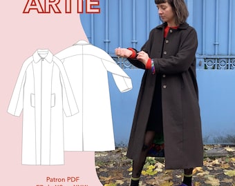 Artie coat - PDF pattern - Fr - us - uk: XS to XXXL