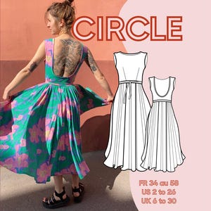 Circle dress - Circle dress - PDF pattern - Fr range 1 + 2 - ENG range 1 + 2