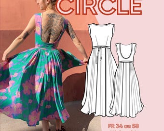 Circle dress - Circle dress - PDF pattern - Fr range 1 + 2 - ENG range 1 + 2
