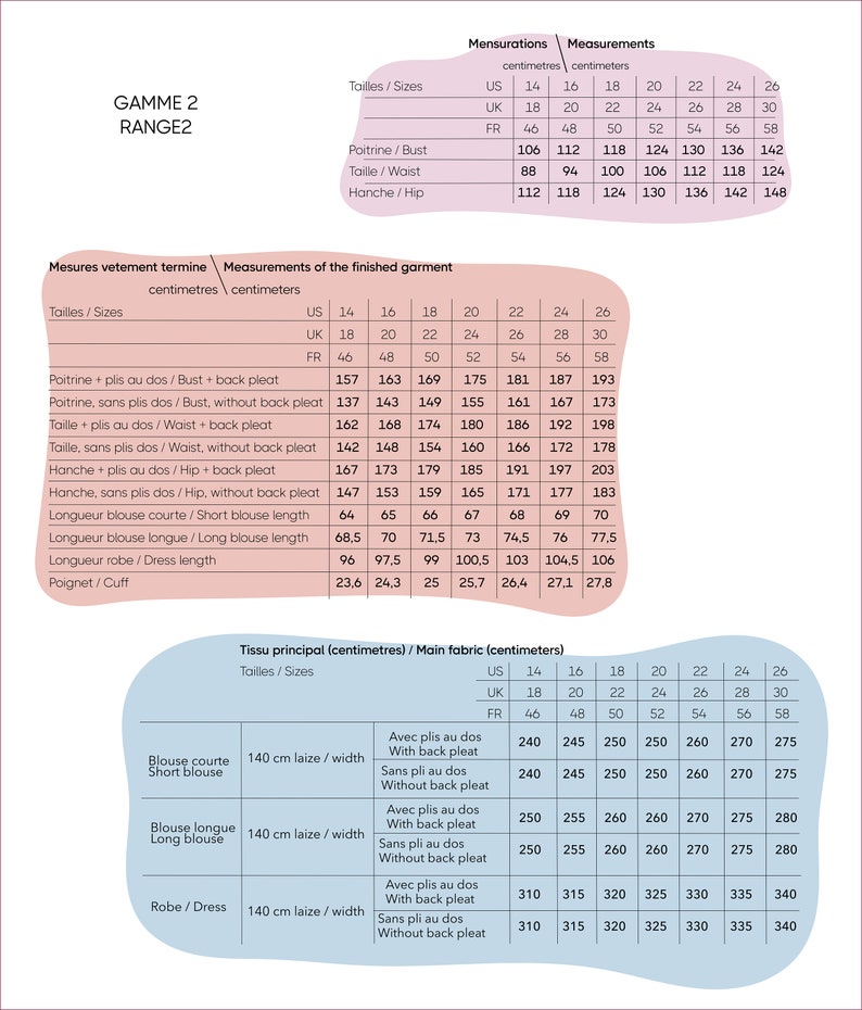 Nari blouse PDF pattern Fr 34 au 58 US 2 to 26 UK 6 to 30 image 4