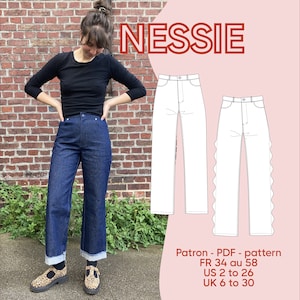 Nessie pants PDF pattern Fr 34 au 58 US 2 to 26 UK 6 to 30 image 1