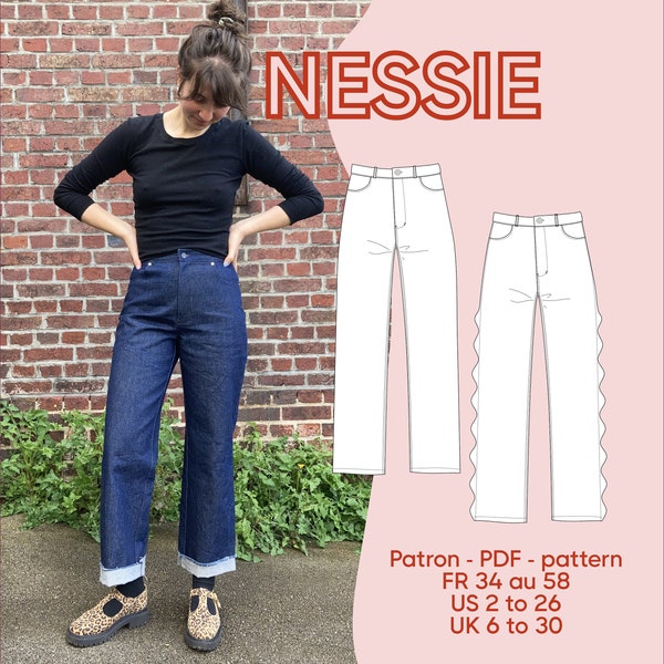 Pantalones Nessie - Patrón PDF - Fr 34 a 58 - US 2 a 26 - UK 6 a 30