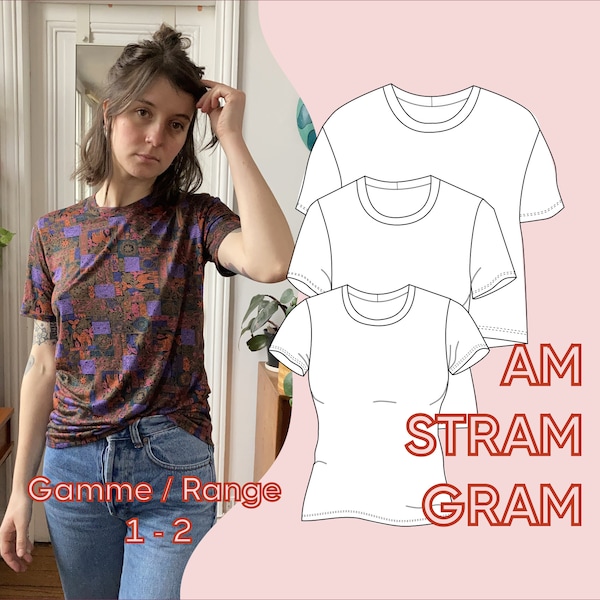 T-shirts Am-Stram-Gram PDF pattern - Fr 34 au 58 - US 2 to 26 - UK: 6 to30