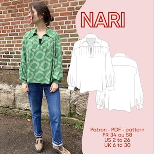 Nari blouse - PDF pattern - Fr range 1 + 2 - ENG range 1 + 2