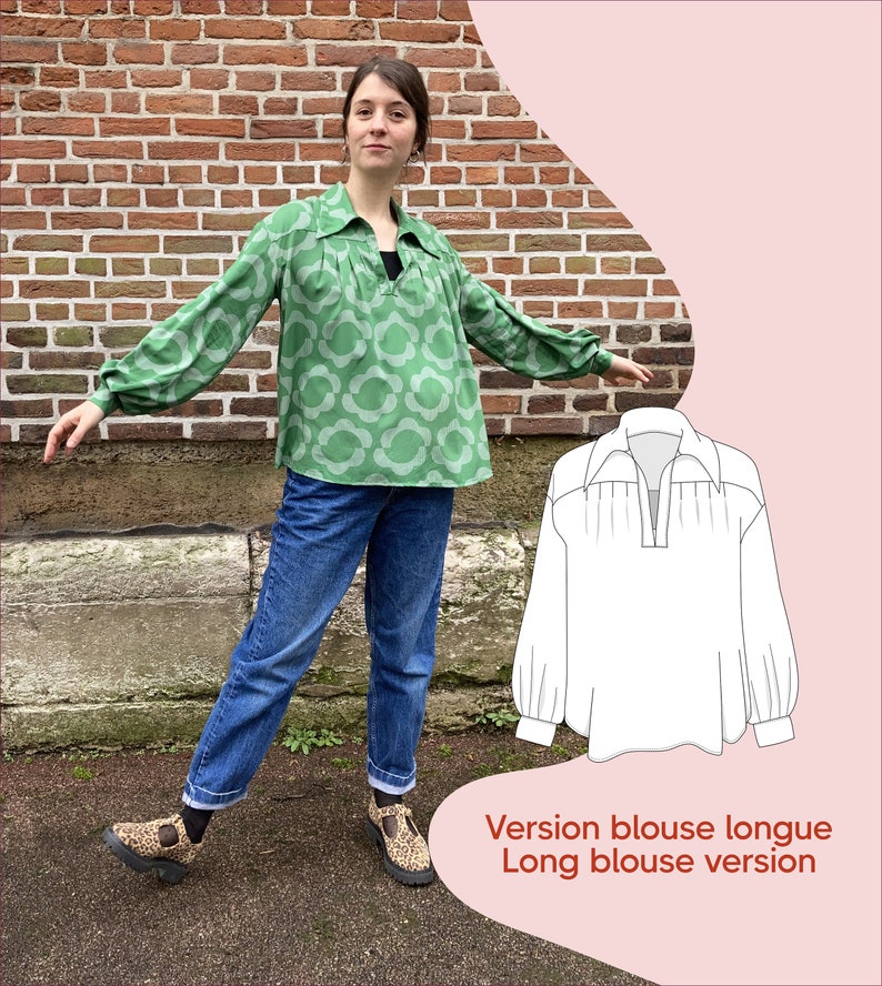 Nari blouse PDF pattern Fr 34 au 58 US 2 to 26 UK 6 to 30 image 6