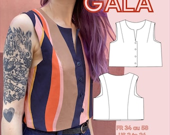 Gala top - top Gala - PDF pattern - Fr range 1 + 2 - ENG range 1 + 2