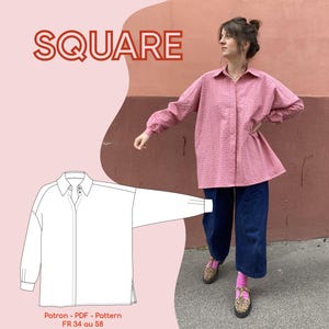Square shirt - Chemise Square - PDF pattern - Fr gamme 1 + 2 - ENG range 1 + 2