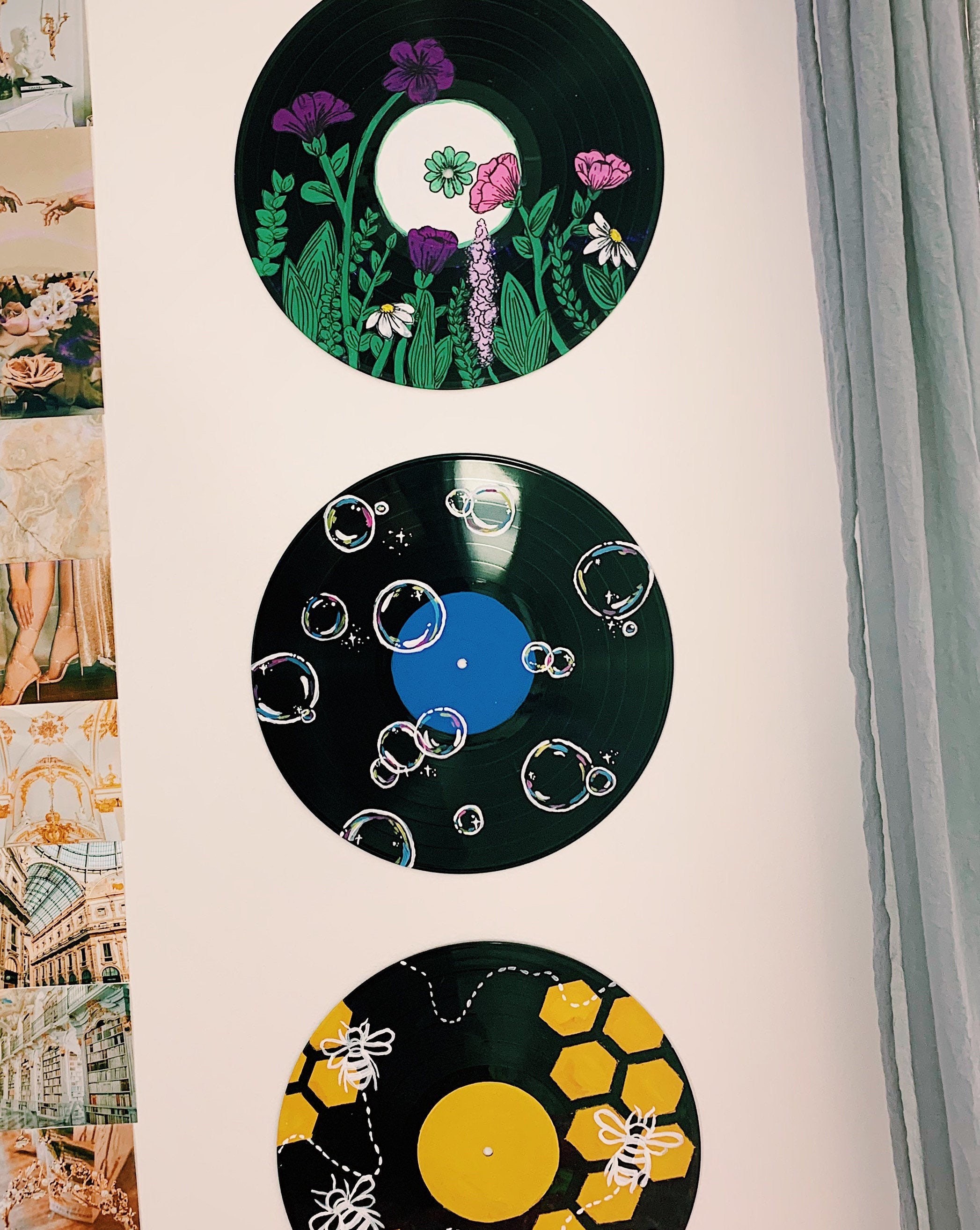 Painted Vinyl RecordFlowers & Plants Etsy